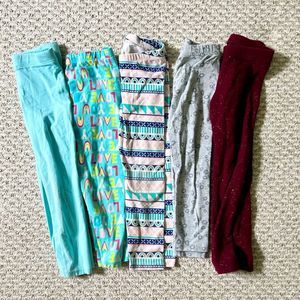 Bundle of toddler girls leggings 4T
